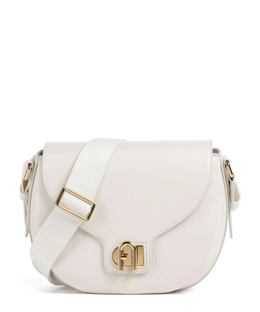 Lotus S Umhängetasche genarbtes Leder weiß