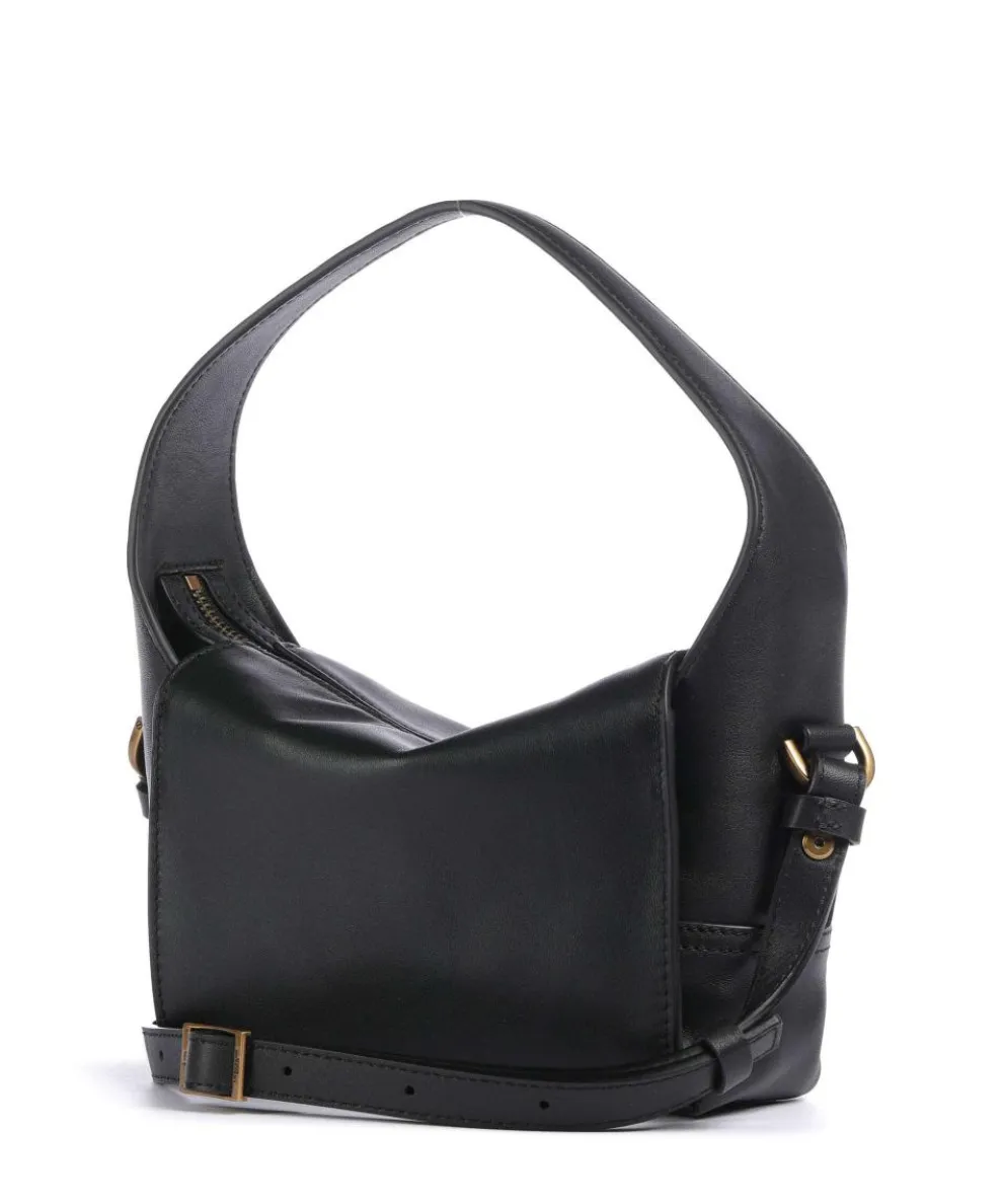 Lou 2 Calf Optic XS Umhängetasche fein genarbtes Leder schwarz