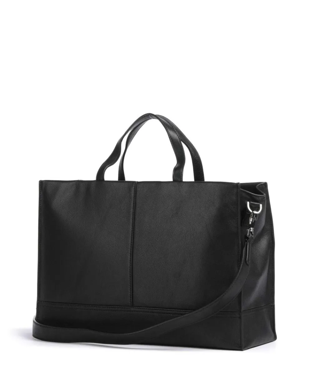 Lou 2 3D Leather L Handtasche genarbtes Leder schwarz