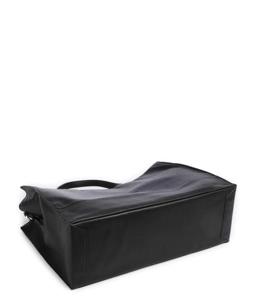 Lou 2 3D Leather L Handtasche genarbtes Leder schwarz