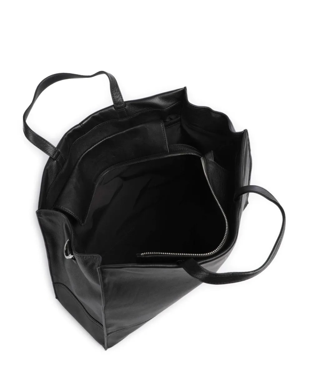 Lou 2 3D Leather L Handtasche genarbtes Leder schwarz