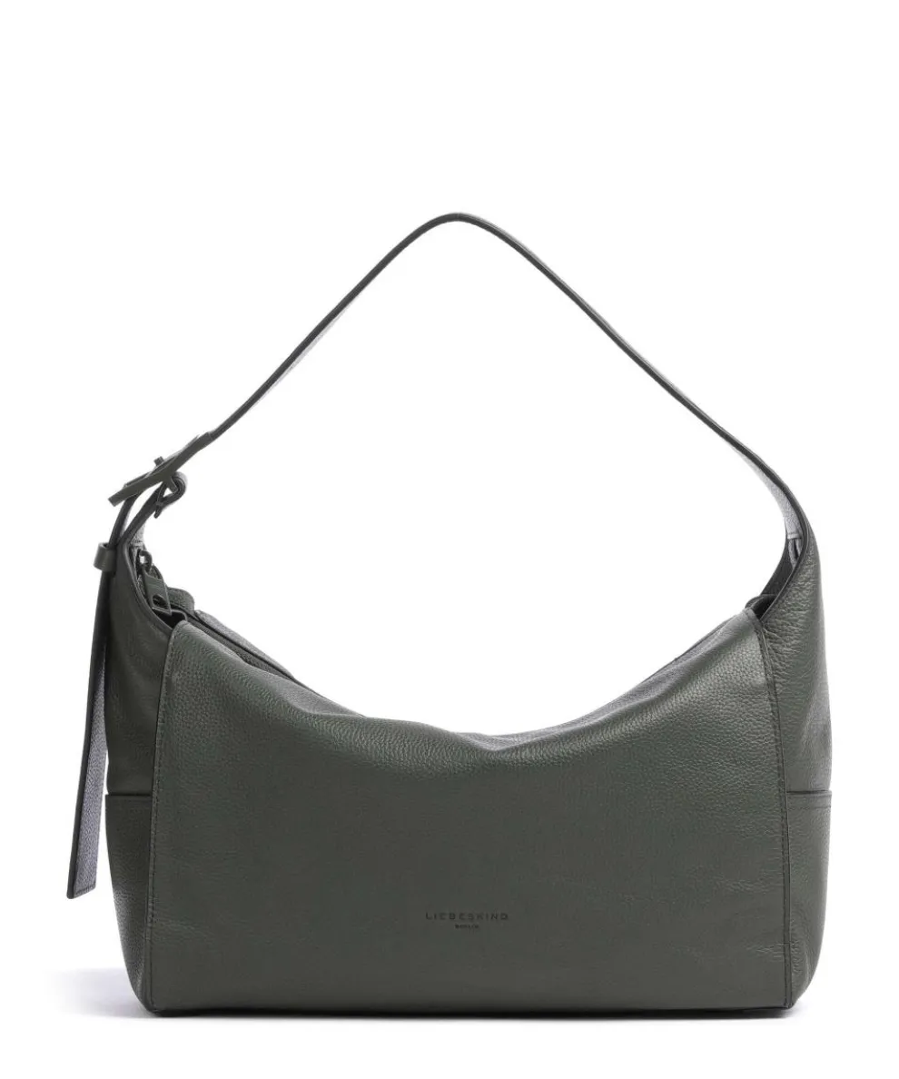 Lou Small Pebble M Beuteltasche genarbtes Rindsleder dunkelgrün