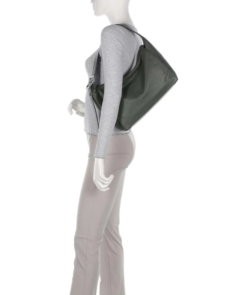 Lou Small Pebble M Beuteltasche genarbtes Rindsleder dunkelgrün