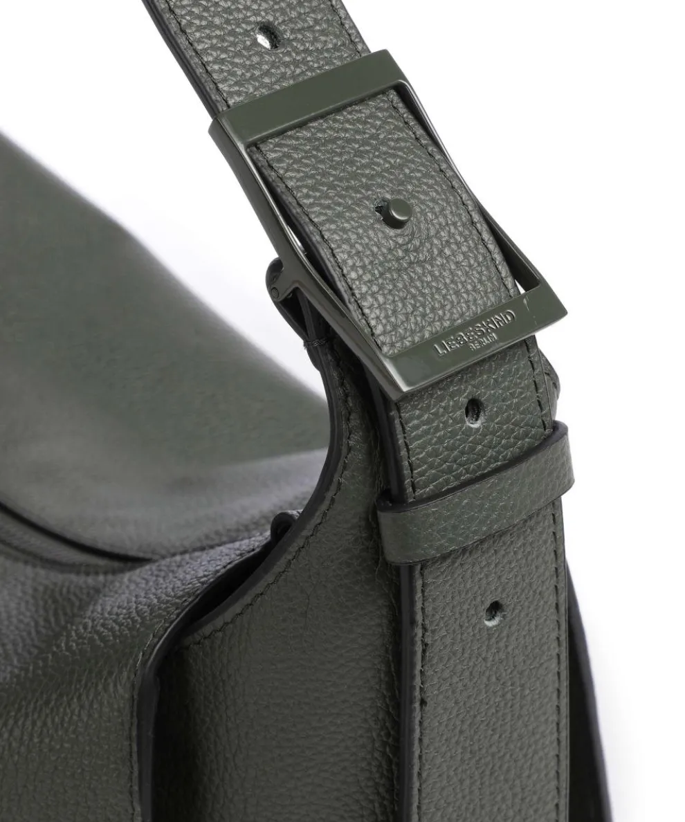 Lou Small Pebble M Beuteltasche genarbtes Rindsleder dunkelgrün