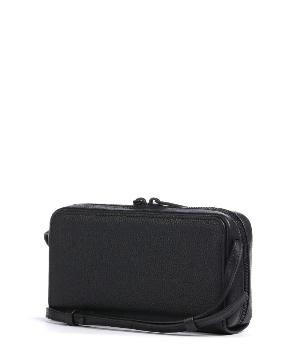 Lou Small Pebble XS Geldbörse genarbtes Rindsleder schwarz