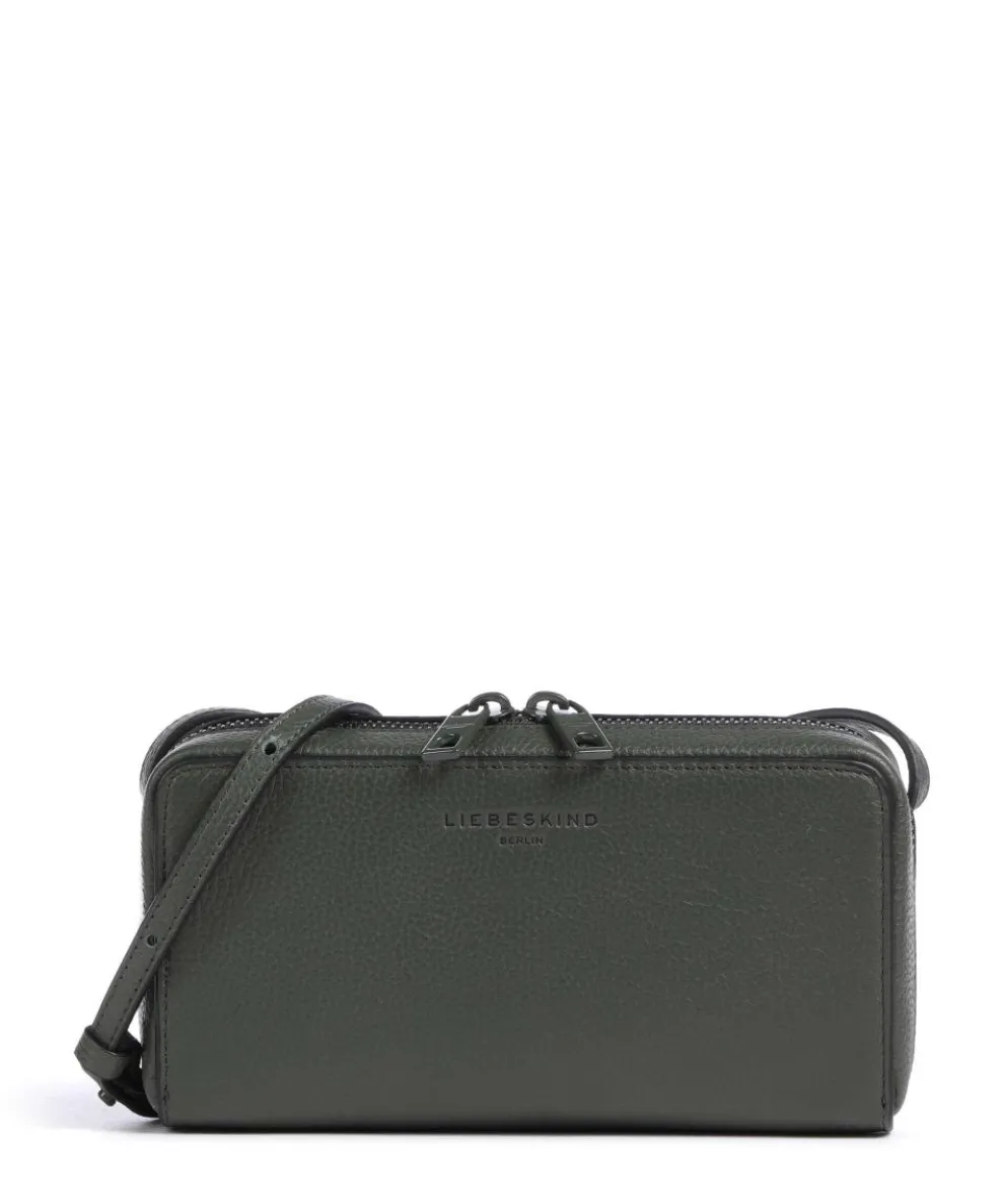 Lou Small Pebble XS Geldbörse genarbtes Rindsleder dunkelgrün