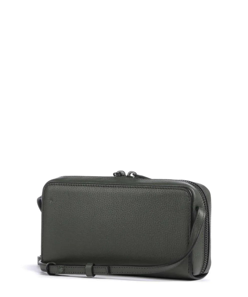 Lou Small Pebble XS Geldbörse genarbtes Rindsleder dunkelgrün