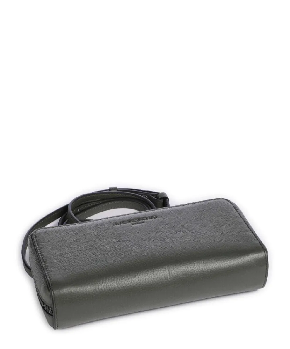 Lou Small Pebble XS Geldbörse genarbtes Rindsleder dunkelgrün