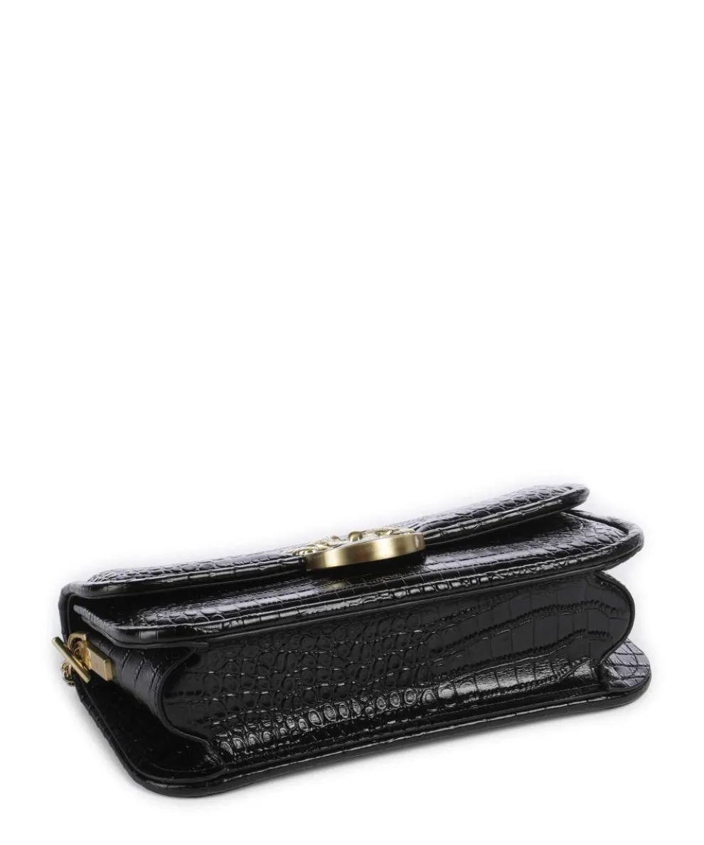 Love Box Baguette Schultertasche geprägtes Leder schwarz