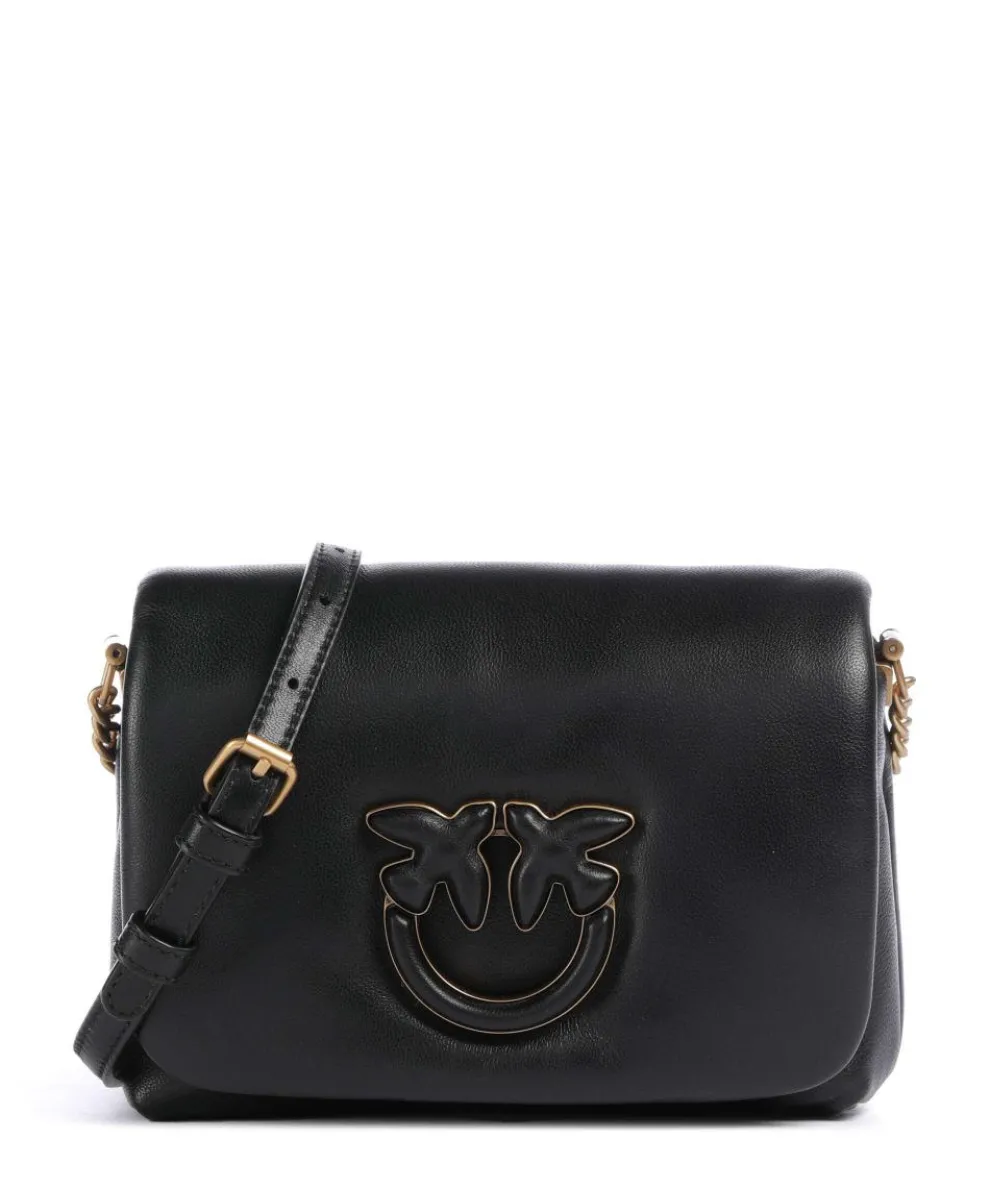 Love Click Puff Baby Umhängetasche Schafsleder schwarz