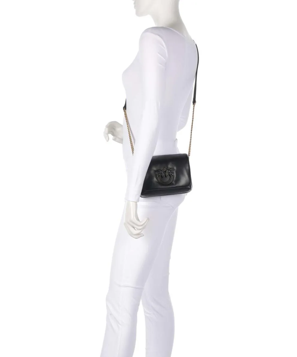 Love Click Puff Baby Umhängetasche Schafsleder schwarz