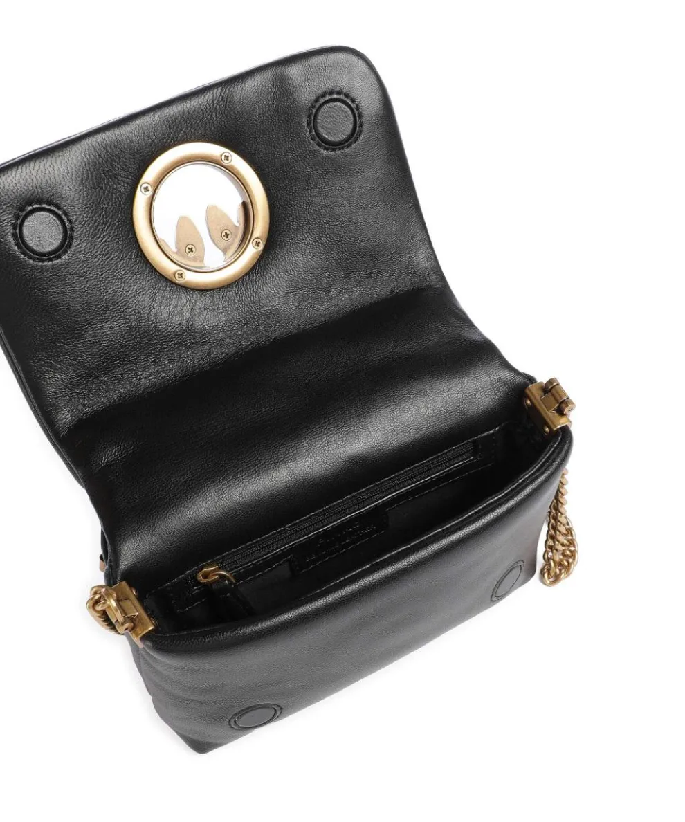 Love Click Puff Baby Umhängetasche Schafsleder schwarz