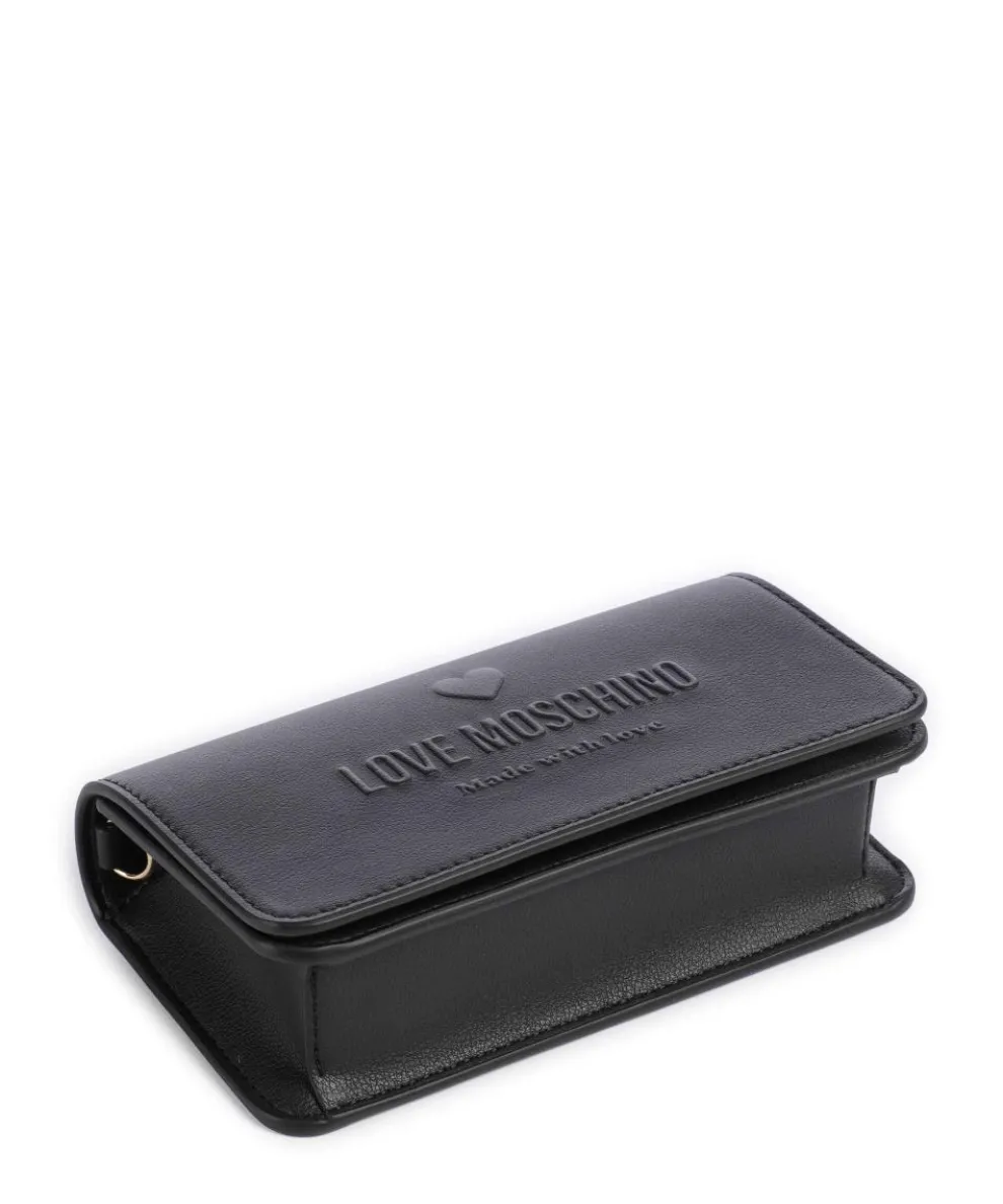 Love Embossed Umhängetasche Lederimitat schwarz