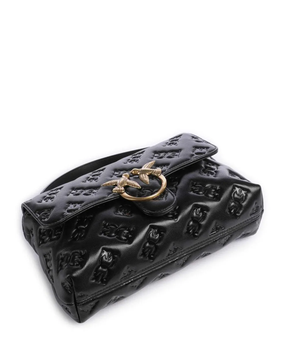 Love Lady Puff Classic Handtasche geprägtes Leder schwarz