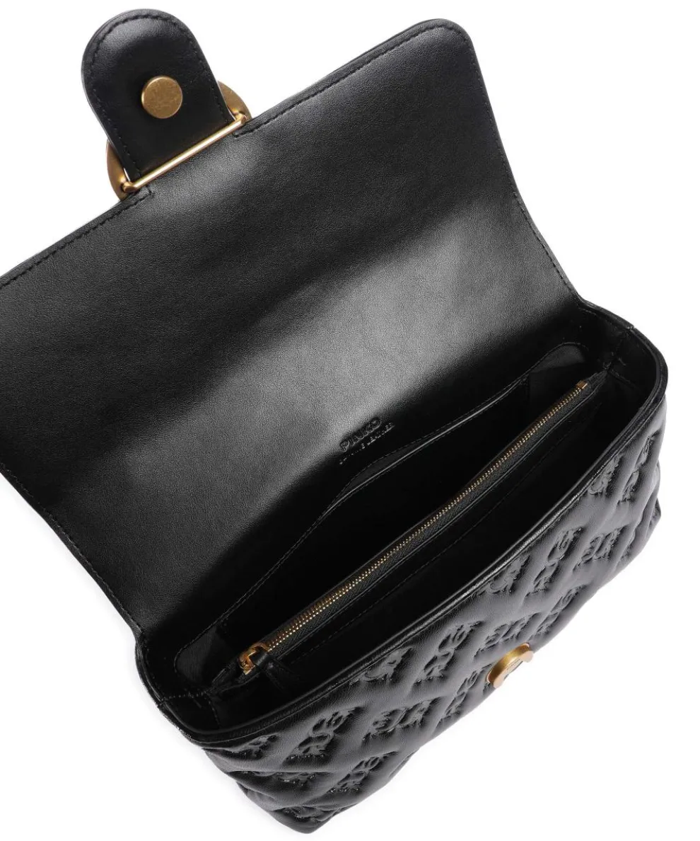 Love Lady Puff Classic Handtasche geprägtes Leder schwarz