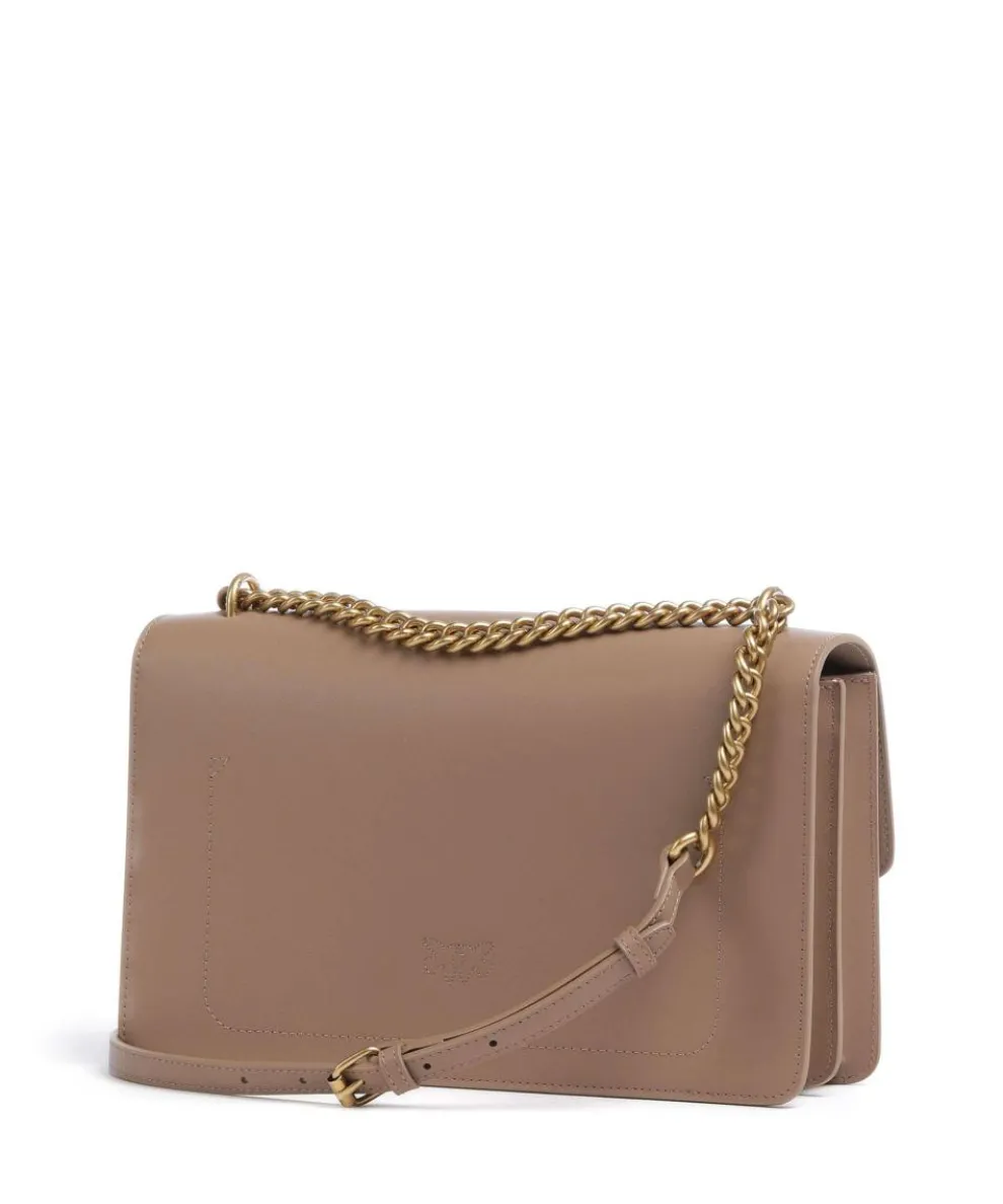 Love One Classic Schultertasche fein genarbtes Rindsleder hellbraun