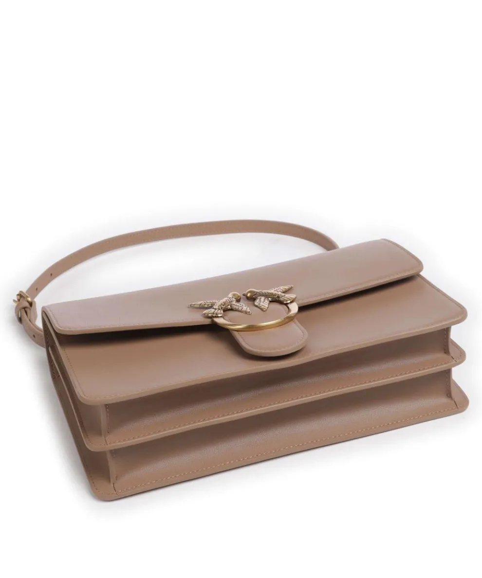 Love One Classic Schultertasche fein genarbtes Rindsleder hellbraun