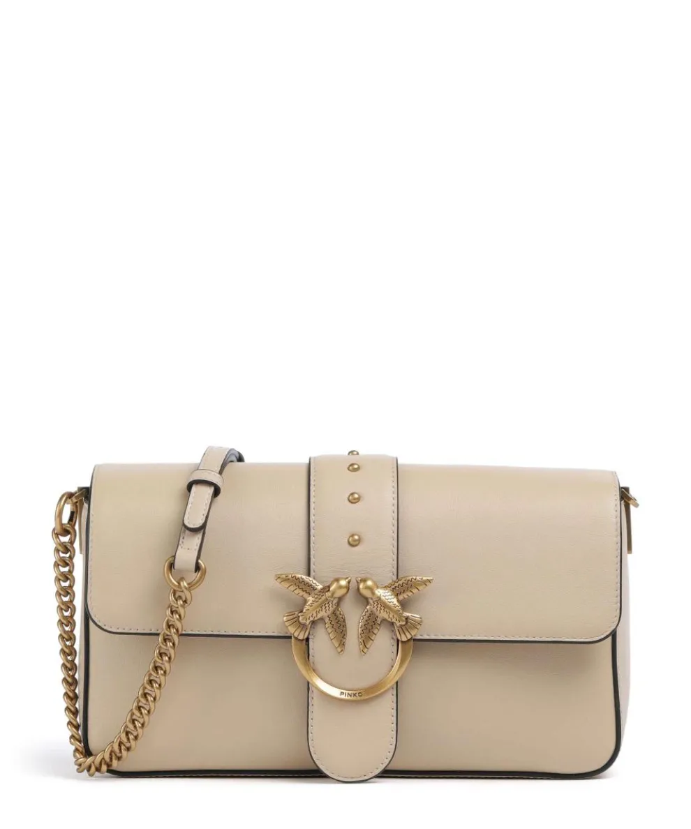 Love One Classic Slouchy Schultertasche fein genarbtes Rindsleder nude