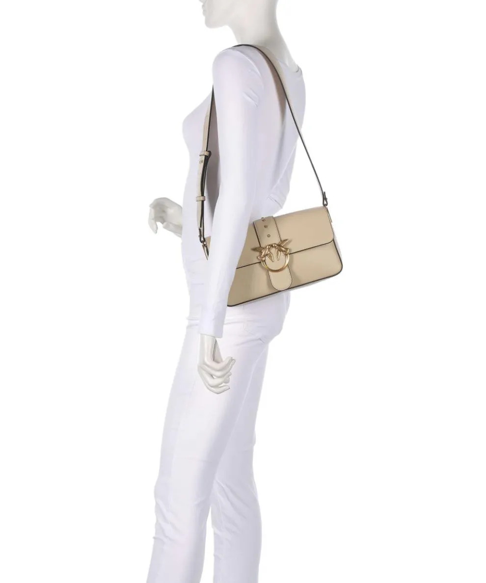 Love One Classic Slouchy Schultertasche fein genarbtes Rindsleder nude