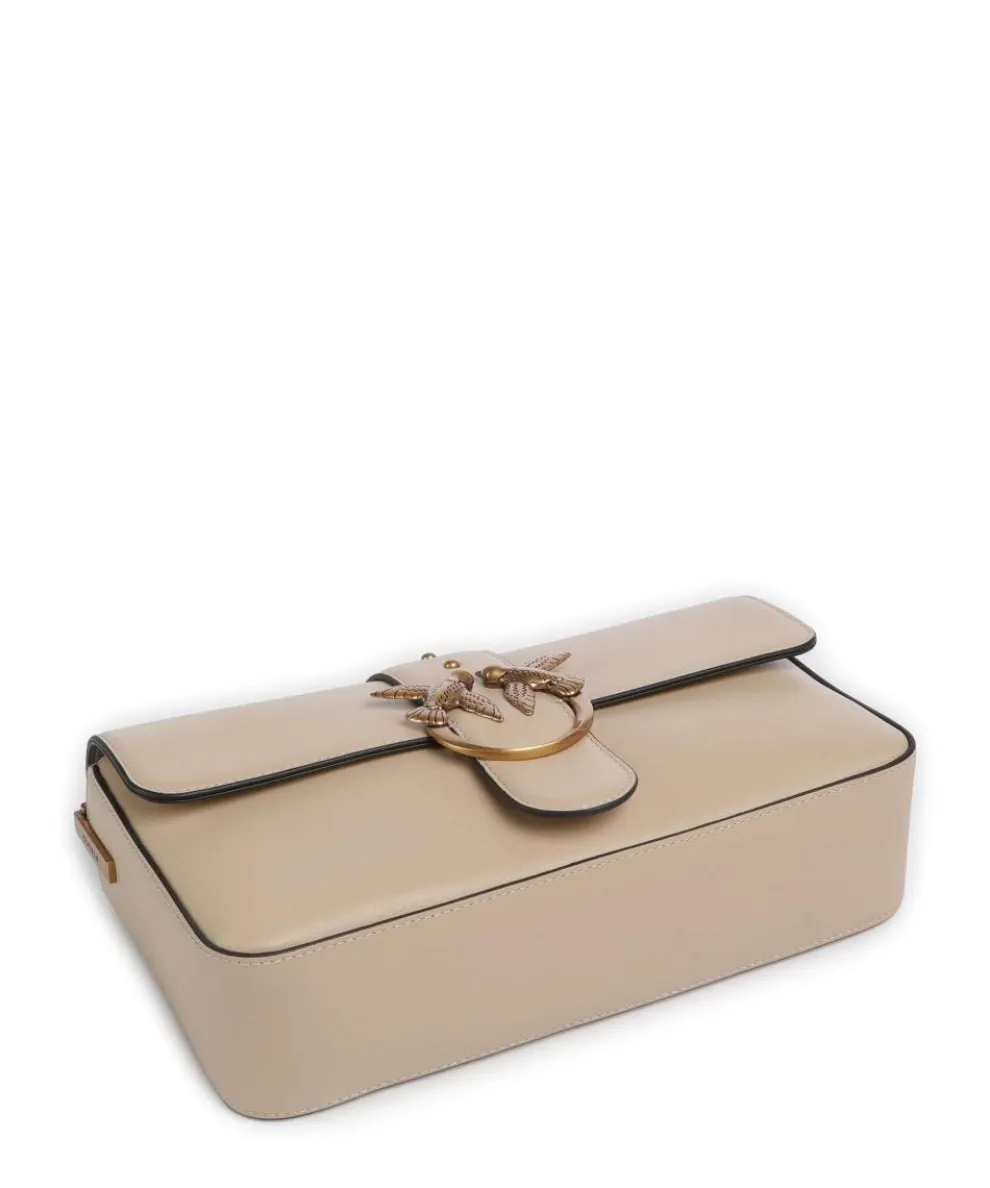 Love One Classic Slouchy Schultertasche fein genarbtes Rindsleder nude