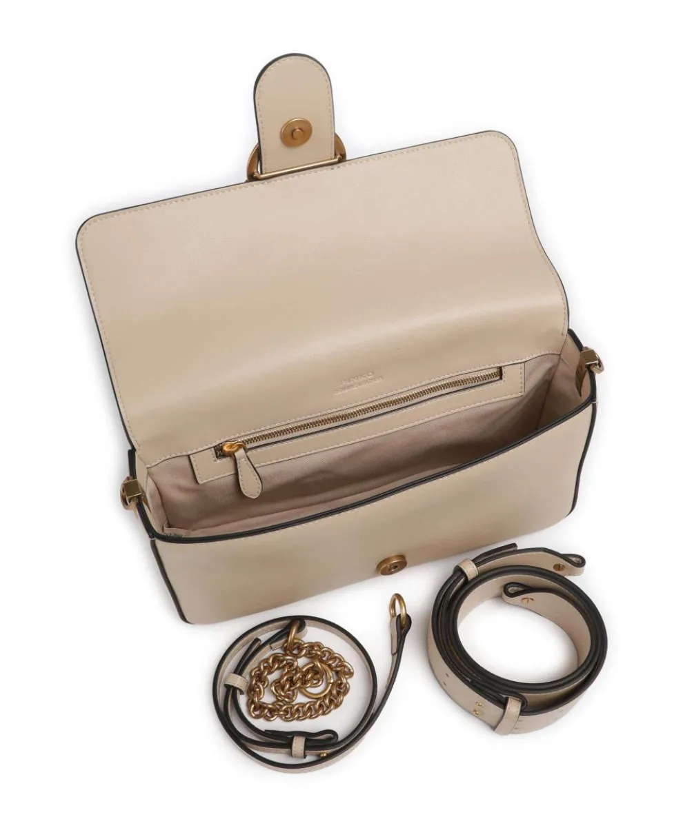 Love One Classic Slouchy Schultertasche fein genarbtes Rindsleder nude