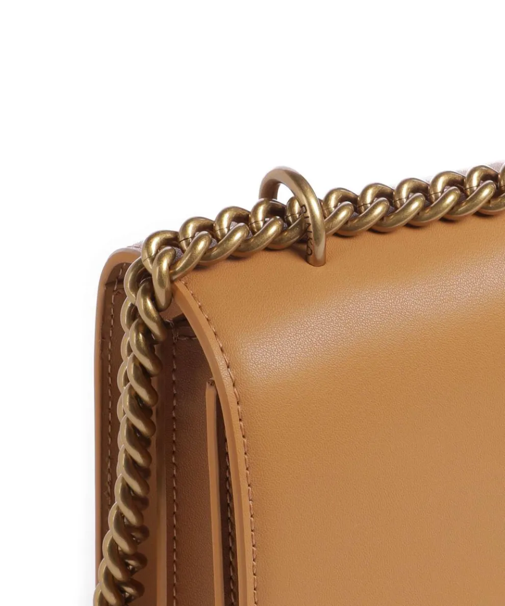 Love One Classic Schultertasche fein genarbtes Rindsleder hellbraun