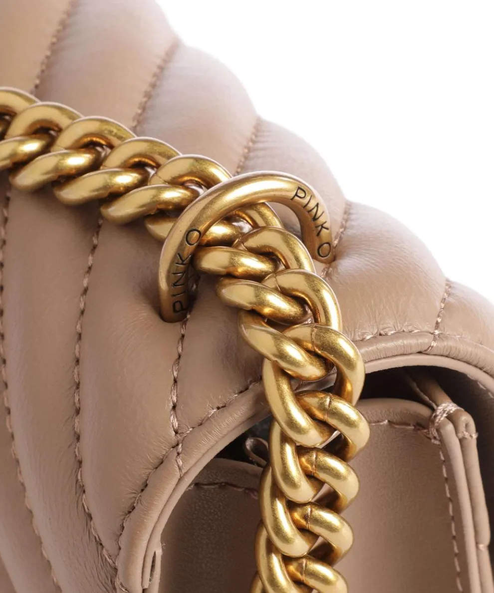 Love One Mini Schultertasche fein genarbtes Leder braun