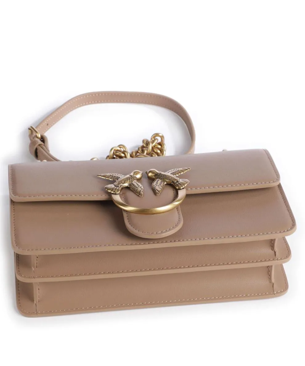 Love One Mini Schultertasche fein genarbtes Rindsleder hellbraun