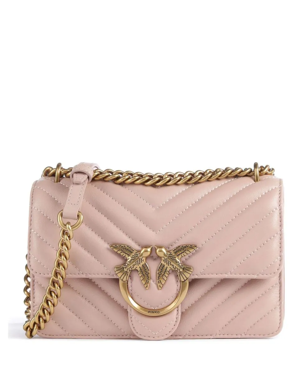 Love One Mini Schultertasche fein genarbtes Leder altrosa