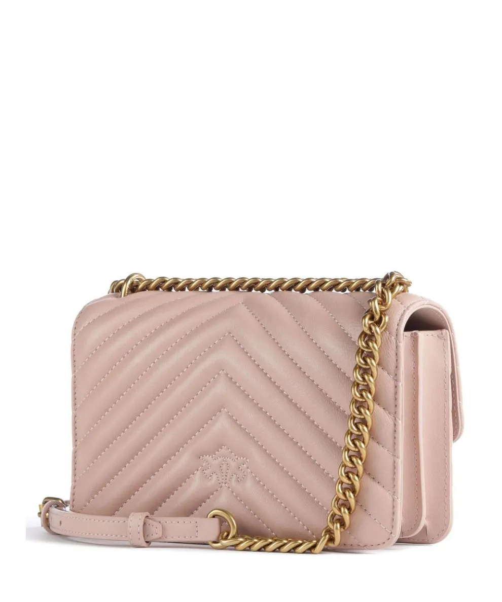 Love One Mini Schultertasche fein genarbtes Leder altrosa