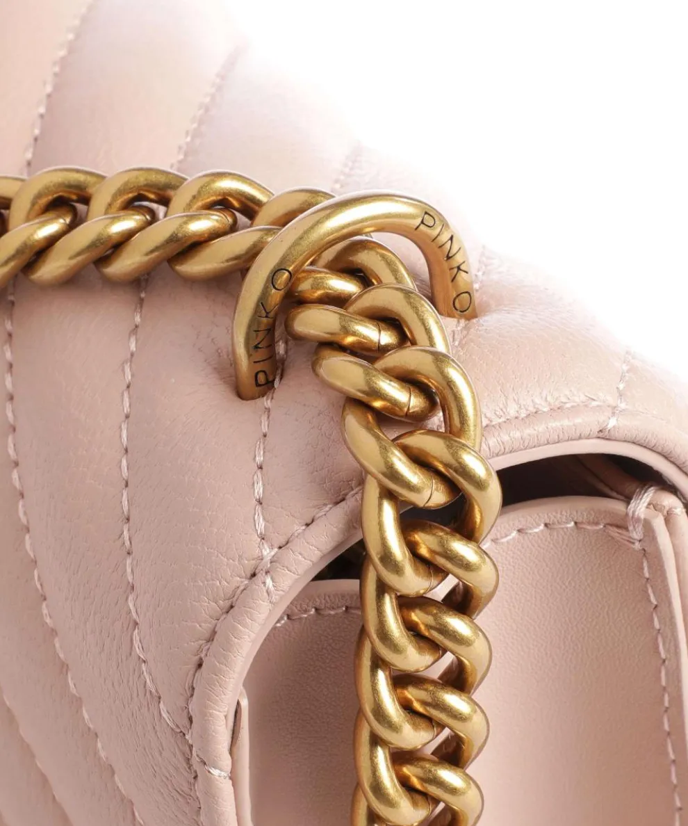 Love One Mini Schultertasche fein genarbtes Leder altrosa