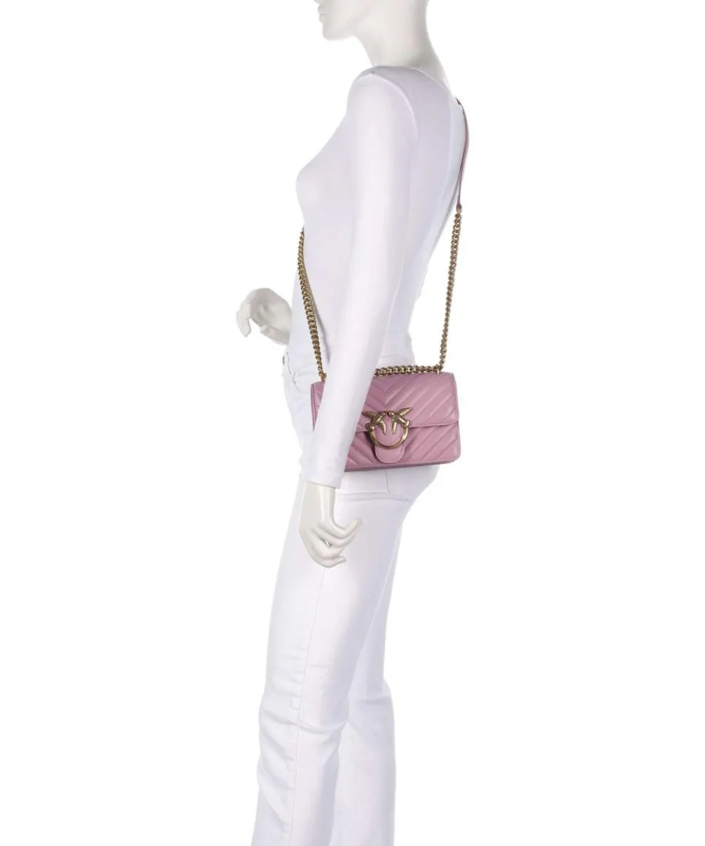 Love One Mini Schultertasche fein genarbtes Leder violett