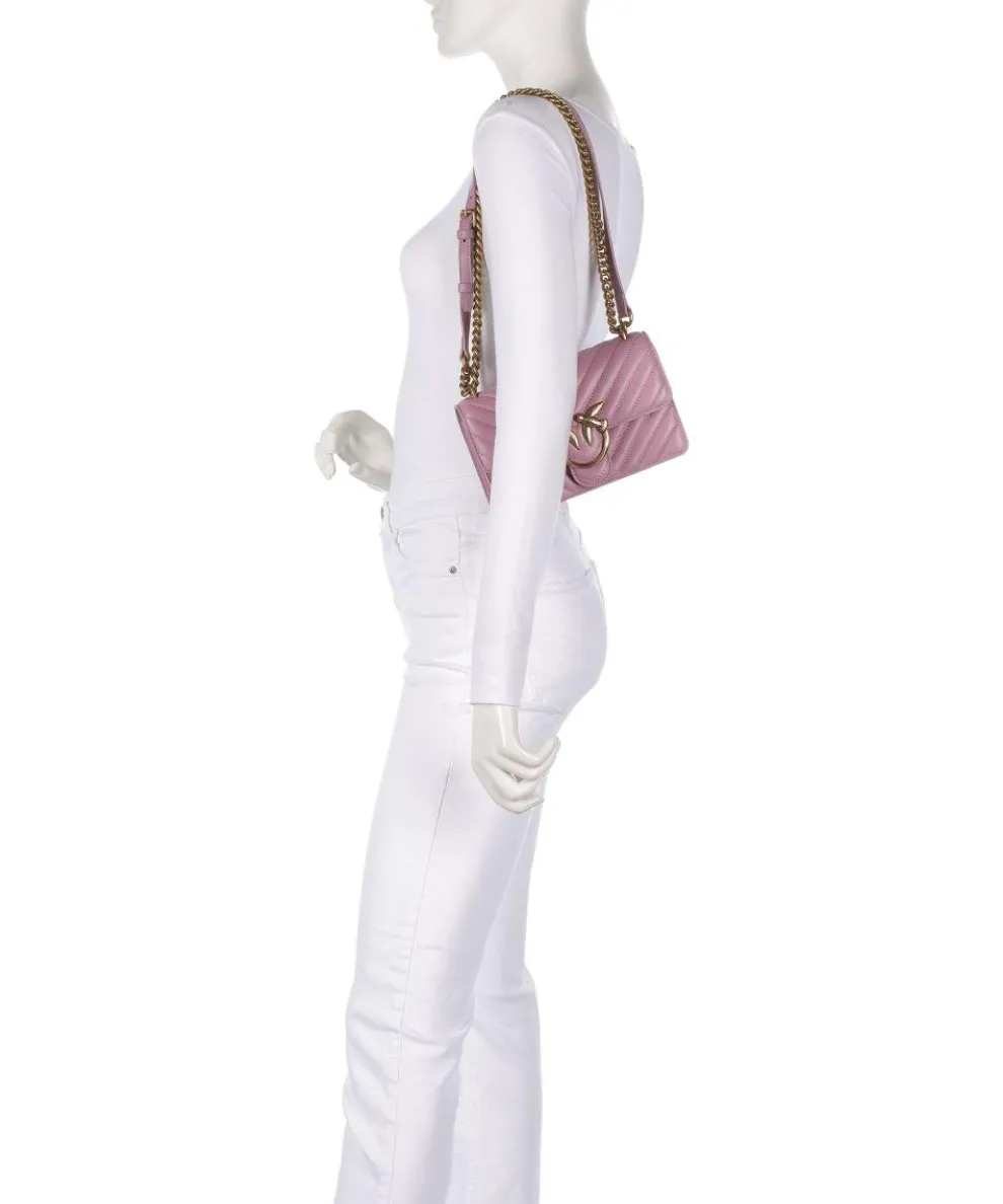 Love One Mini Schultertasche fein genarbtes Leder violett