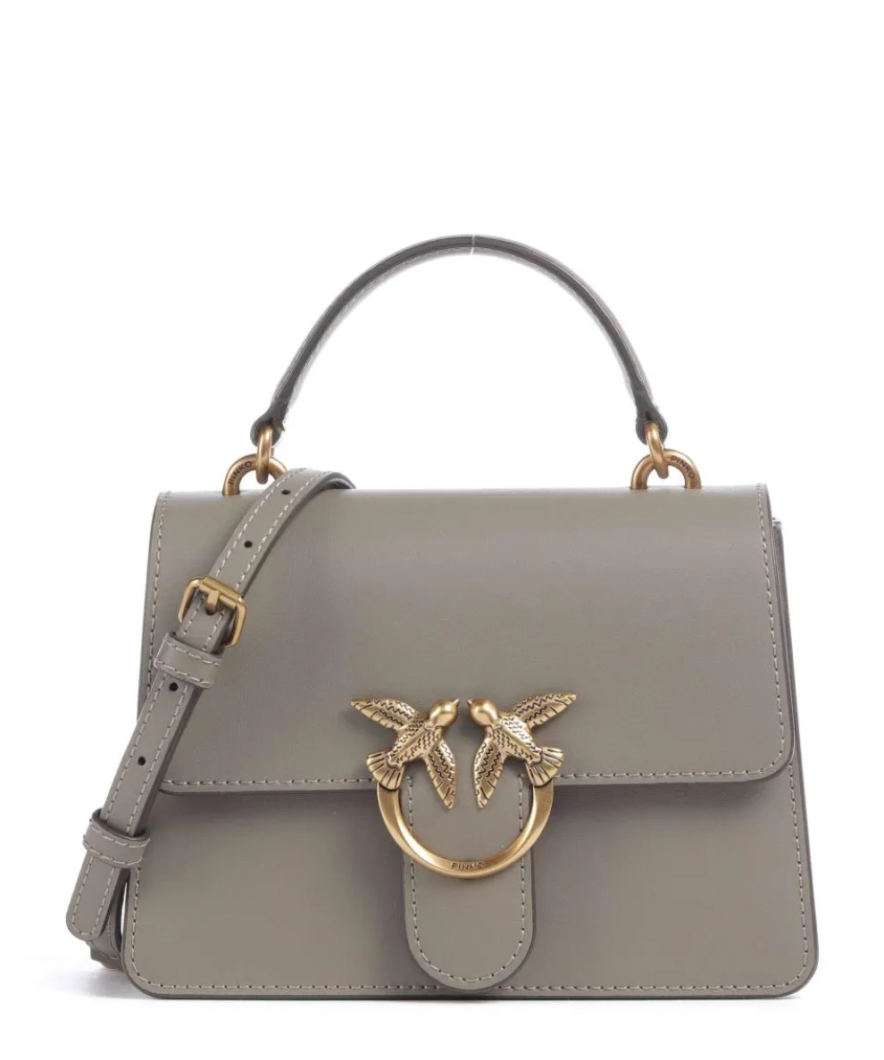 Love One Mini Umhängetasche fein genarbtes Rindsleder grau