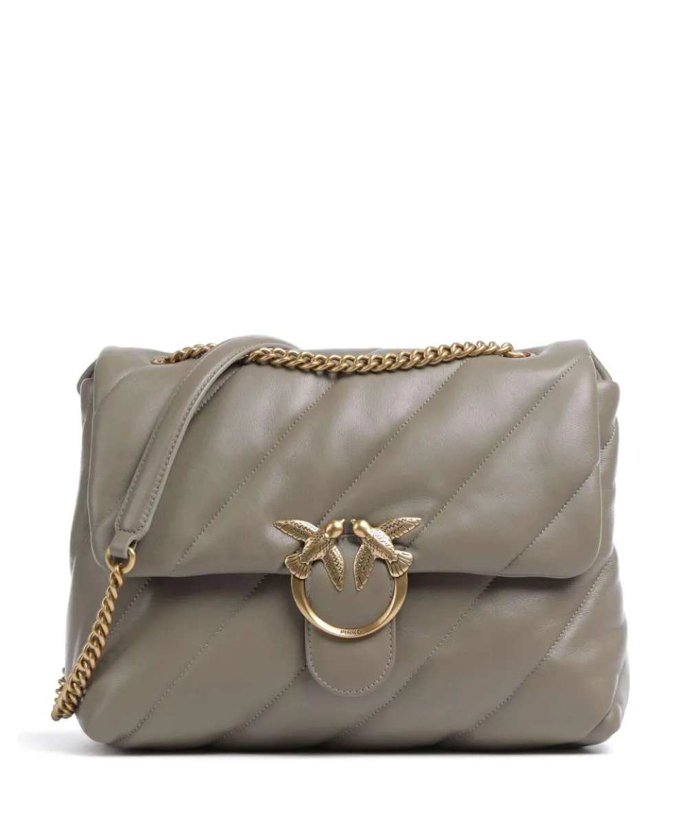 Love Puff Big Schultertasche Schafsleder taupe