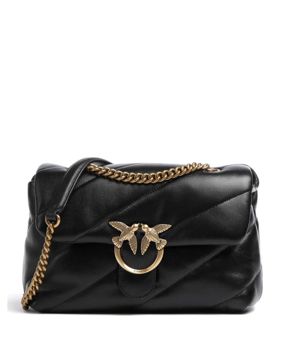 Love Puff Classic Schultertasche Schafsleder schwarz