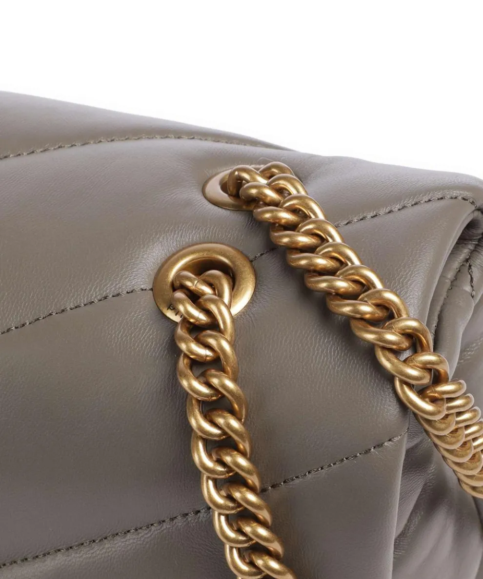 Love Puff Classic Schultertasche Schafsleder taupe