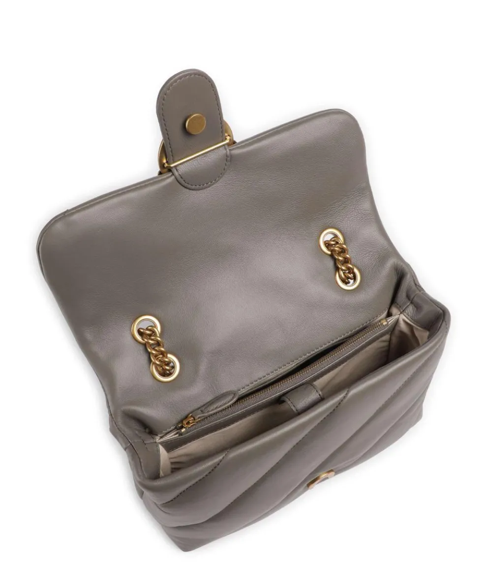 Love Puff Classic Schultertasche Schafsleder taupe
