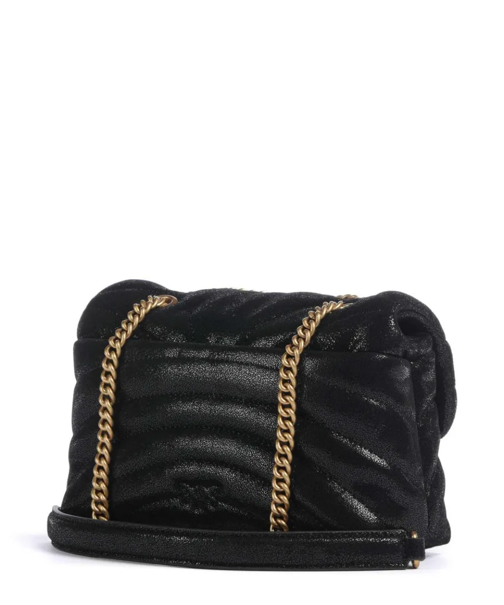 Love Puff Mini Schultertasche Wildleder schwarz