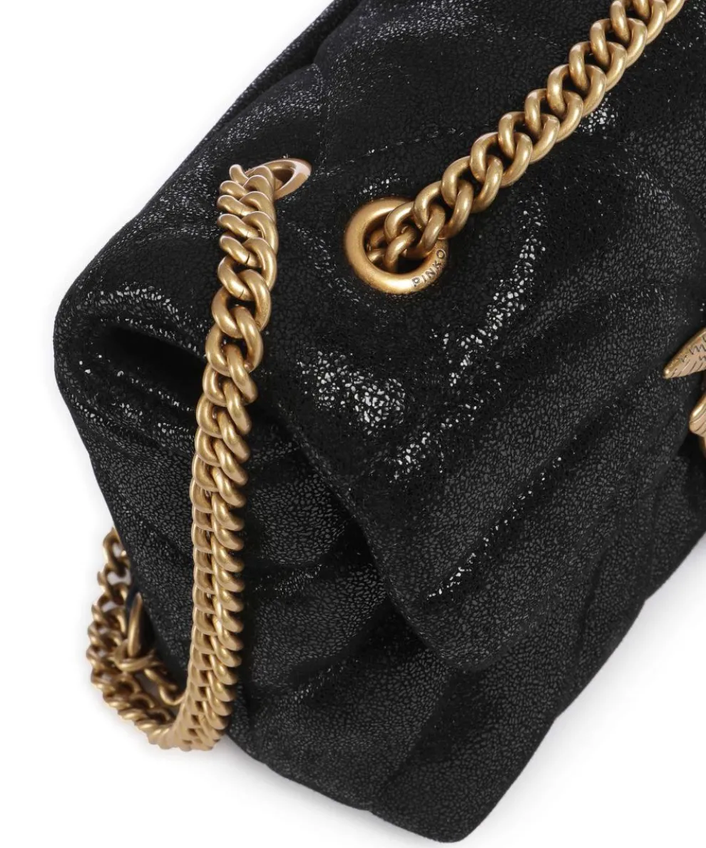 Love Puff Mini Schultertasche Wildleder schwarz