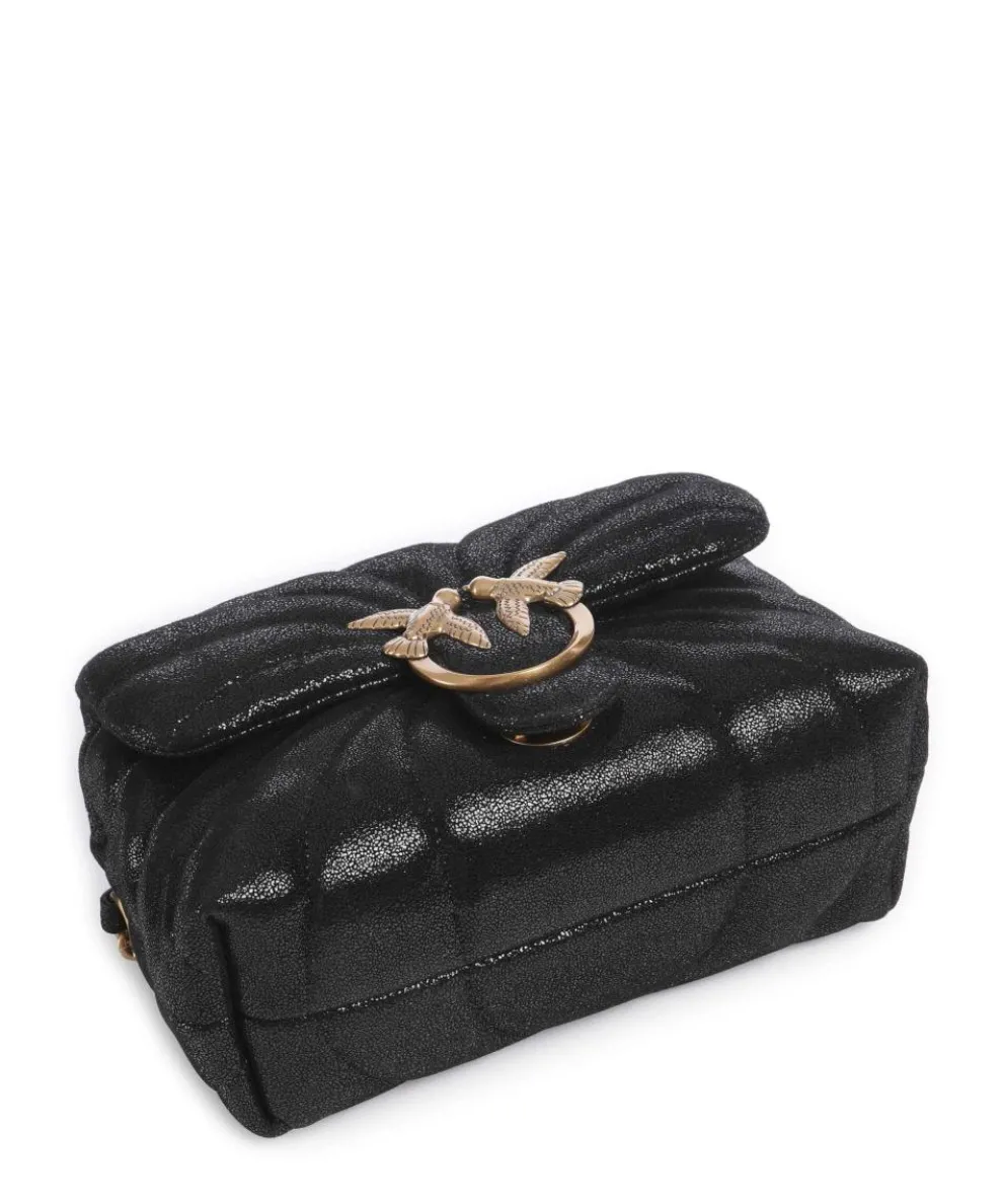 Love Puff Mini Schultertasche Wildleder schwarz