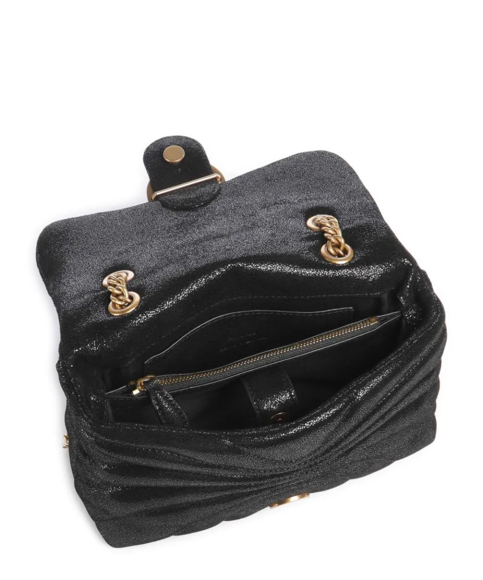 Love Puff Mini Schultertasche Wildleder schwarz