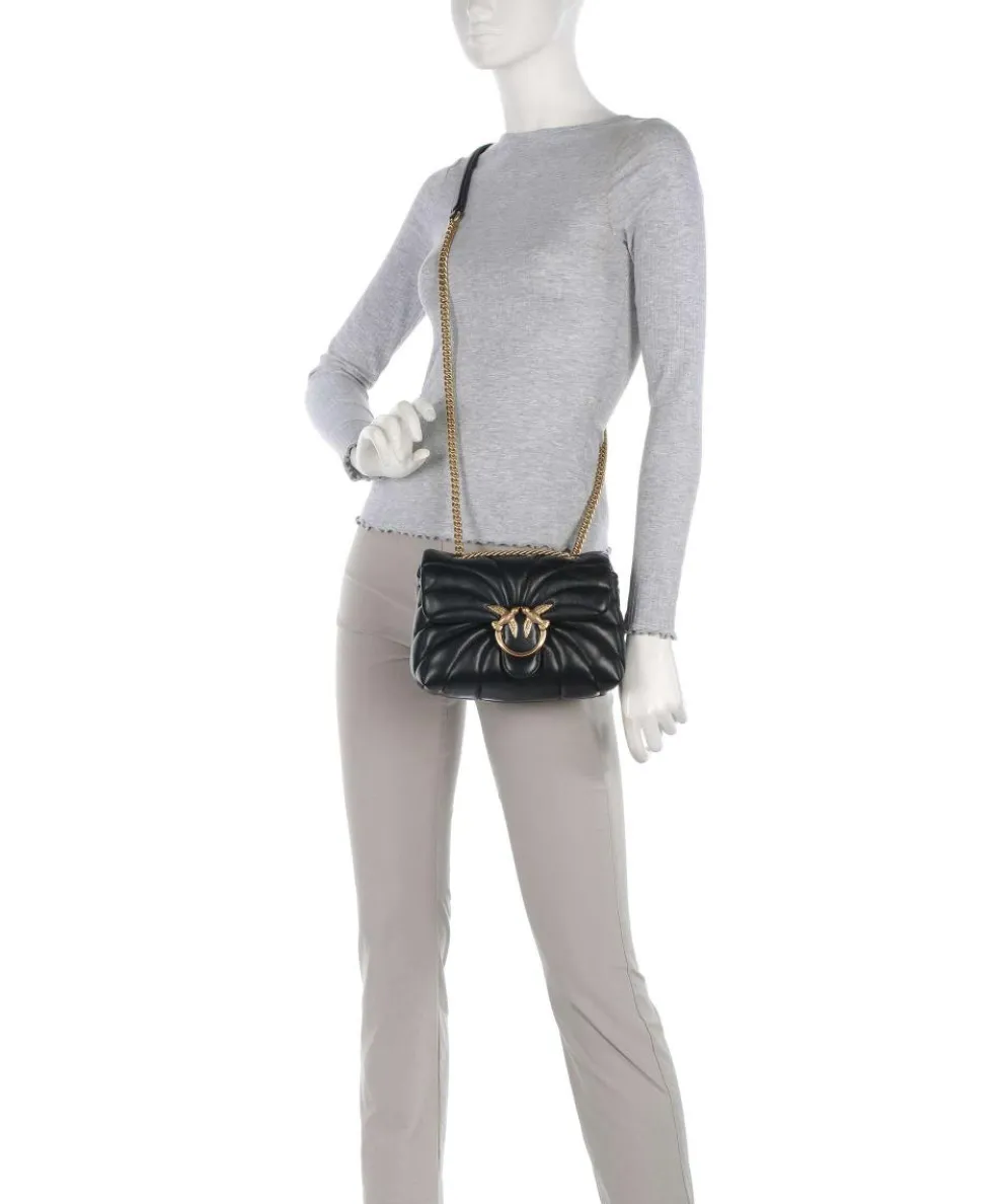 Love Puff Mini Schultertasche Schafsleder schwarz