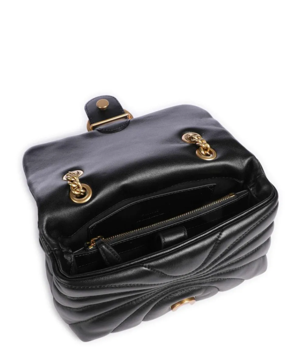 Love Puff Mini Schultertasche Schafsleder schwarz