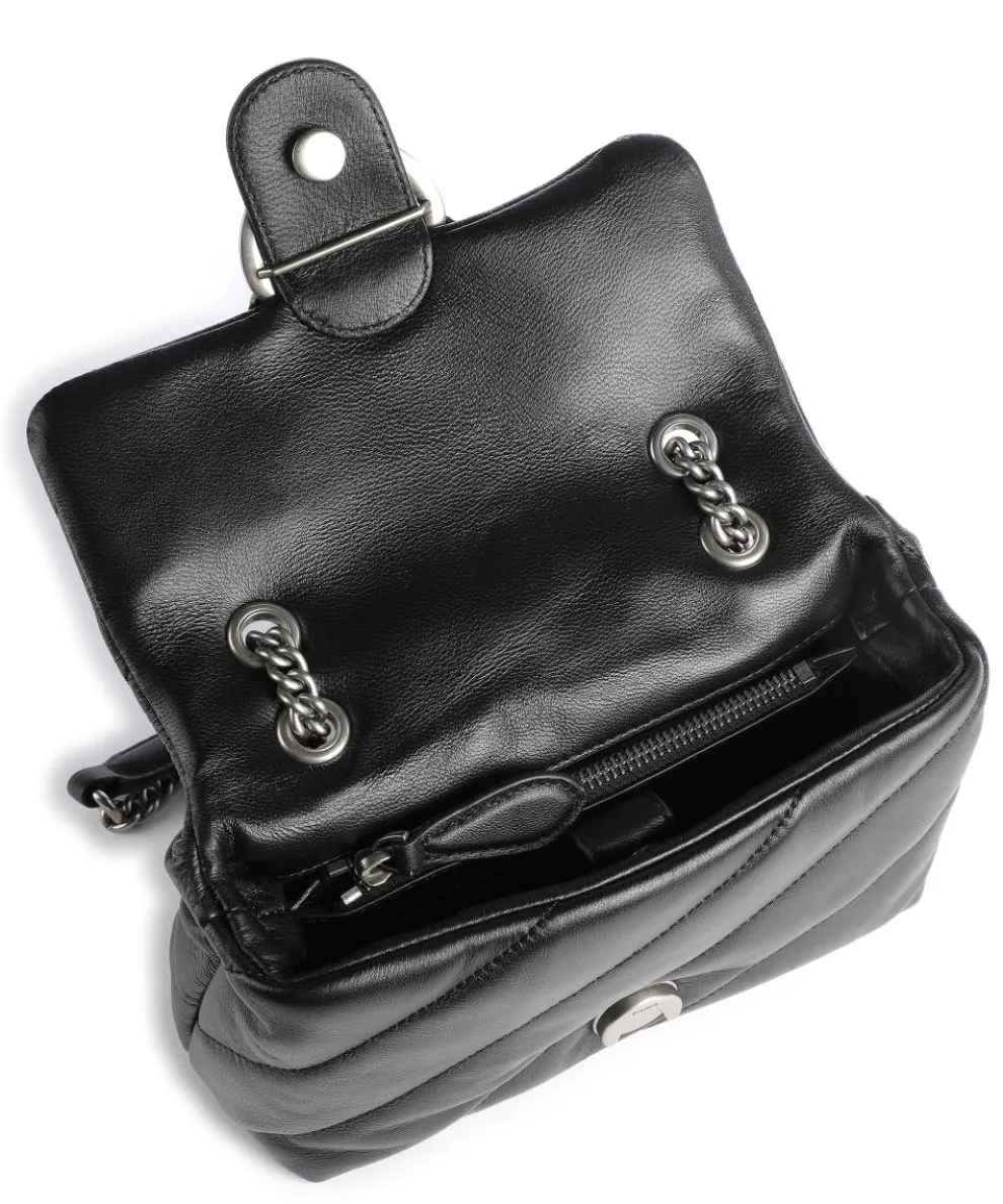 Love Puff Mini Schultertasche Schafsleder schwarz