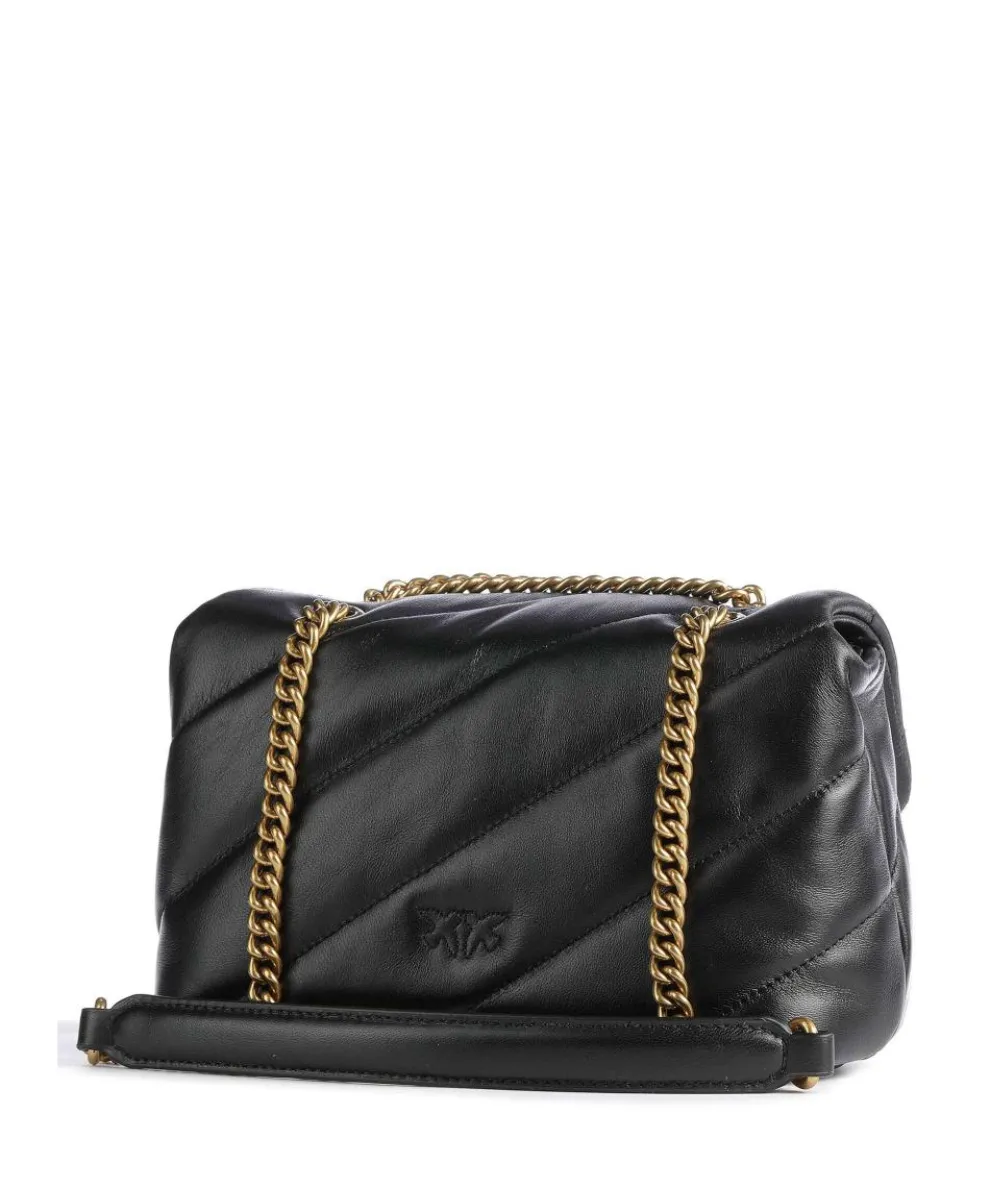 Love Puff Mini Schultertasche Schafsleder schwarz