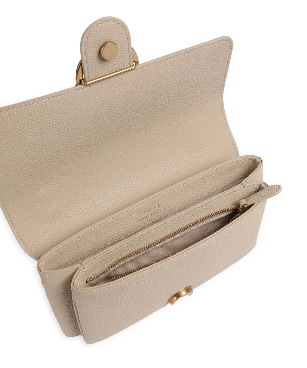 Love Soft Mini Schultertasche genarbtes Leder beige