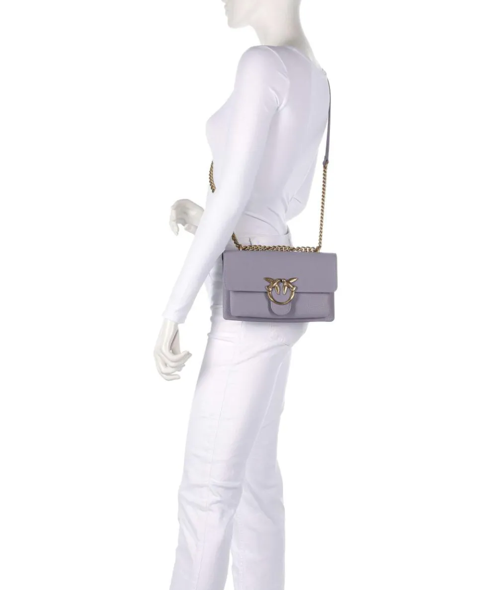 Love Soft Mini Schultertasche genarbtes Leder lavendel