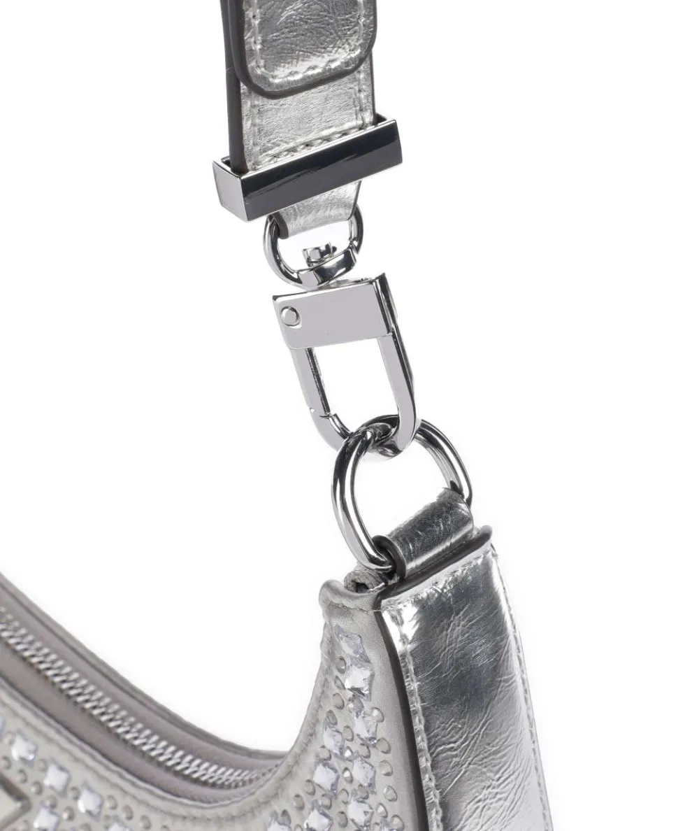 Lua Schultertasche Polyester, Lederimitat silber