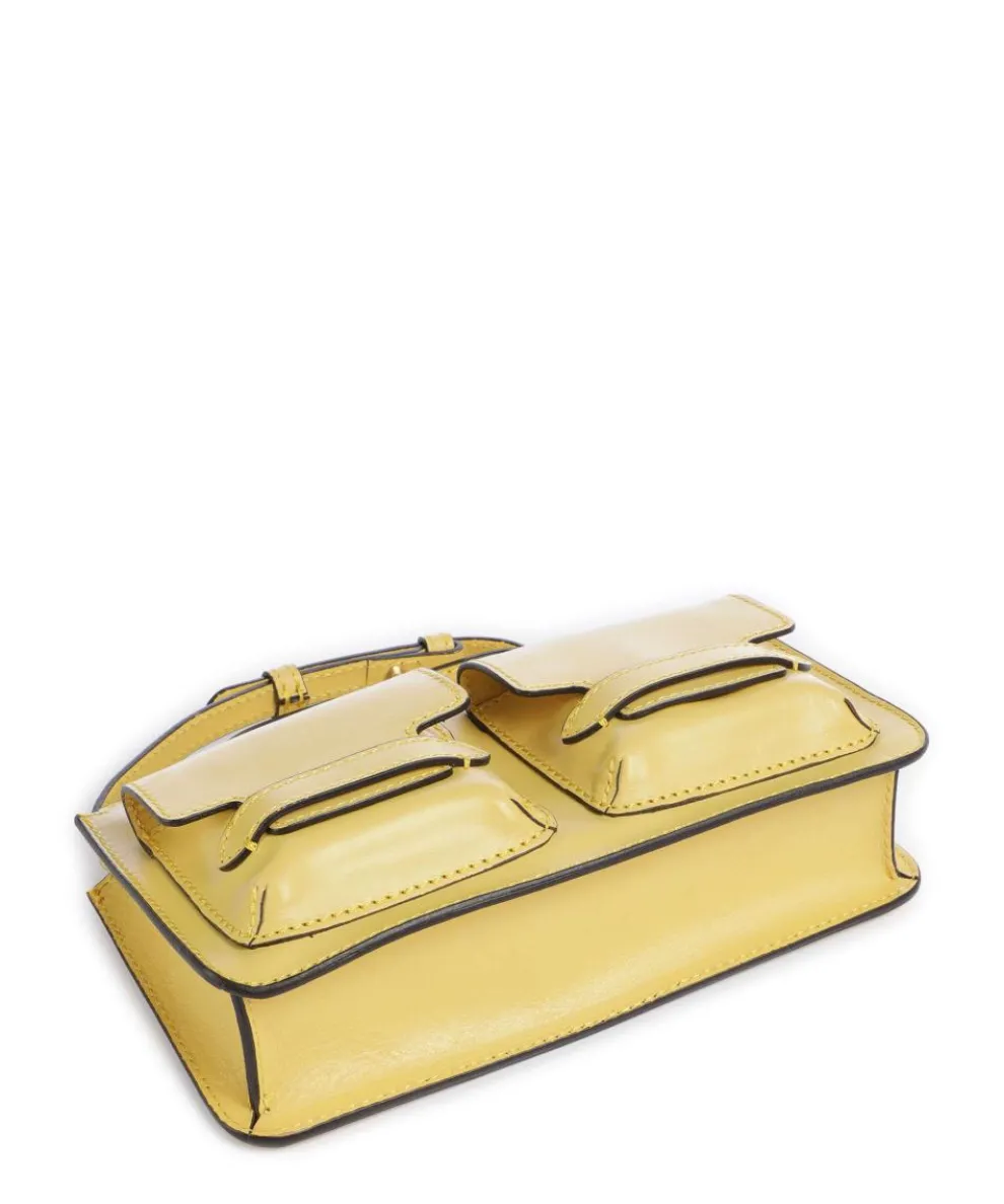 Lucrezia Umhängetasche fein genarbtes Rindsleder gelb